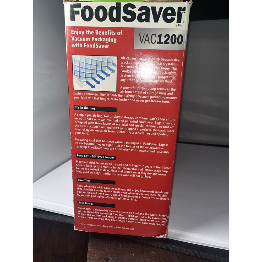 Food Saver by Tilia #VAC1050 = Bonus 1.5 Quart Food Saver Canister + 6 Rolls - Picture 5 of 7
